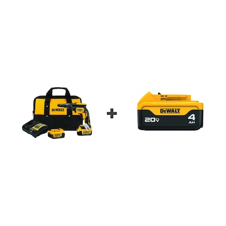Dewalt Screw Gun Kit, Cordless, 20V, Battery DCF622M2/DCB204