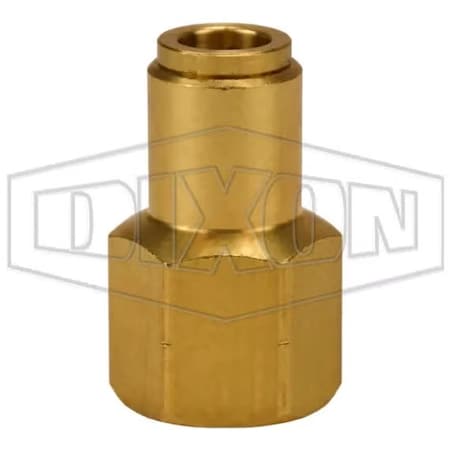 Dixon 6612X 12 Push-In Connector, 3/8 in Nominal, FNPT x Tube, Brass, Domestic 6612X12