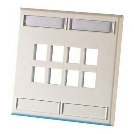 Ortronics 8-PORT FLUSH MOUNT UNLOADED, DOUBLEGANG PLASTIC, TECHCHOICE FOG WHITE KSFP8