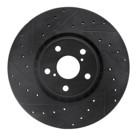 Dynamic Friction Co DFC Brake Rotor - Drilled and Slotted - Black 633-75023D