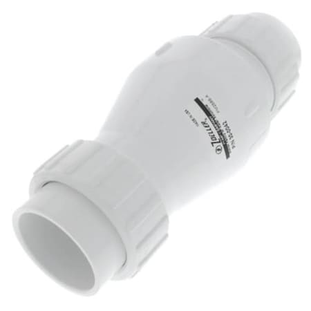 Eat-In 2 in. PVC Quiet Solvent Weld Check Valve with Union White Valve Body EA2586712