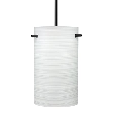 Besa Lighting Besa Tamburo 5 Pendant, Chalk, Black Finish, 1x 11W LED 1JT-4005KR-LED-BK