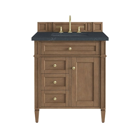 James Martin Vanities Brittany 30" Single Vanity, Pecan w/ 3 CM Charcoal Soapstone Silestone Top 655-V30-PCN-3CSP