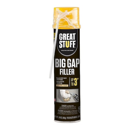 Great Stuff Foam Sealant, Straw Application Method Can, Yellow, 4:1 Expansion Ratio 00157913