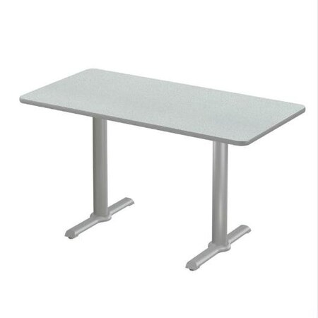 Correll Rectangle Cafe Table W/ T-Base, 48 in W, 30 in L, 29 in H, Particleboard Top, Gray Granite STT3048-15-98-13