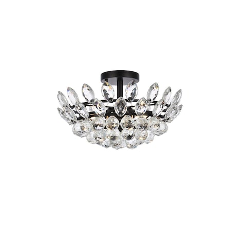 Elegant Lighting Elegant Lighting  16 in. Emilia Flush Mount in Black 1105F16BK