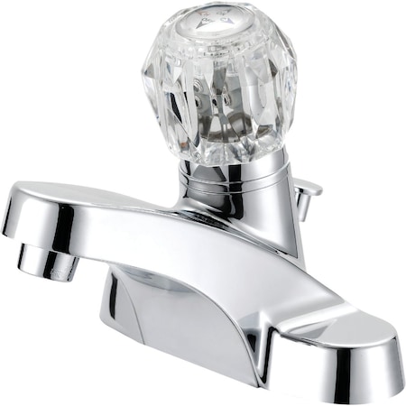 Home Impressions Chrome 1-Handle Knob 4'' Centerset Bathroom Faucet with Pop-Up F451C042CP-JPA3