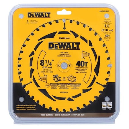 Dewalt 8-1/4 in. D X 5/8 in. Tungsten Carbide Tipped Circular Saw Blade 40 teeth DWA281440