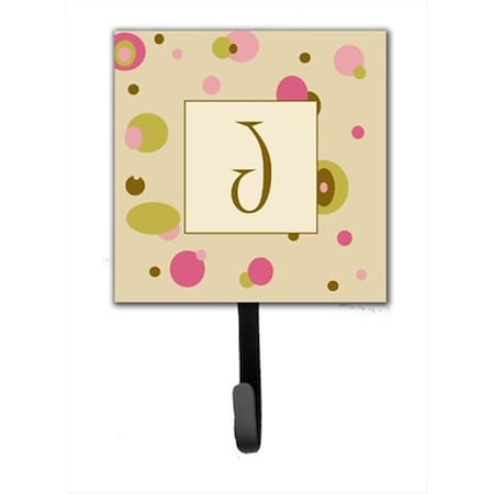 Carolines Treasures Letter J Initial Monogram - Tan Dots Leash Holder Or Key Hook CJ1004-JSH4