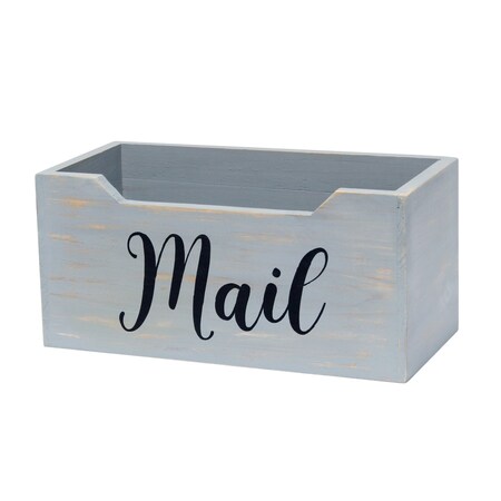 Homeroots 12" Gray Wood Mail Desk Organizer 661186