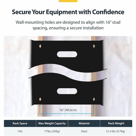 Startech.Com 14U Wall Mount Rack 19in - 14 in Deep RACK-14U-14-BRACKET