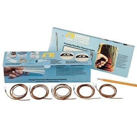 Omega Insulated Thermocouple, Ready-Made, J Type, 36 " Cable, 24 AWG, PFA, Miniature Connector, Exposed,  5TC-TT-J-24-36