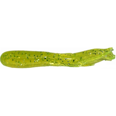 Big Bite Baits 1.5 in. Crappie Tube, Chartreuse Sparkle, 10PK 15CRTU-09