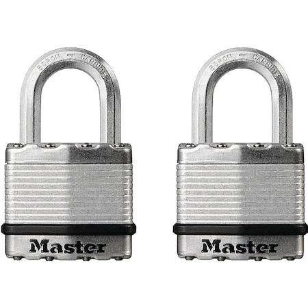Master Lock Magnum Series Padlock, Keyed Alike Key, 5/16 in Dia Shackle, 1 in H Shackle, Boron Carbide Shackle M1XT