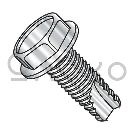Oxoxo 10-32X3/8 Unslot Ind Hex Washer Thread Cutting Screw Type 23 Full Thread 18 8 Stainless St, 4000PK 438852
