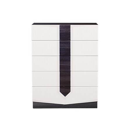 Homeroots White And Grey Chest With 5 Drawer 384008