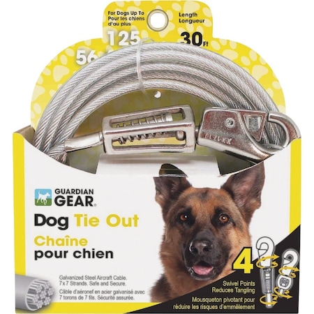 Boss Pet Guardian Gear XL Dog Cable with Spring Dog Tie-Out 30 Ft. Q5730SPG99