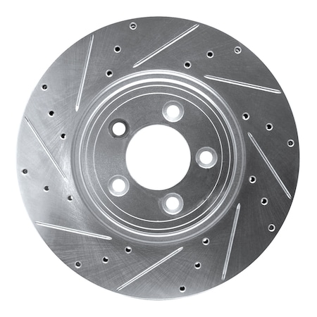 Dynamic Friction Co DFC Brake Rotor - Drilled and Slotted - Silver 631-20019L