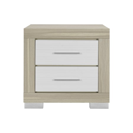 Global Furniture Usa Contemporary Emma Natural/White Nightstand EMMA-NATURAL/WHITE-NS