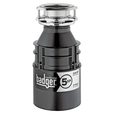 Badger 5XP Series 75993 Garbage Disposal, 26 oz Grinding Chamber, 3/4 hp Motor, 120 V, Steel -  IN-SINK-ERATOR