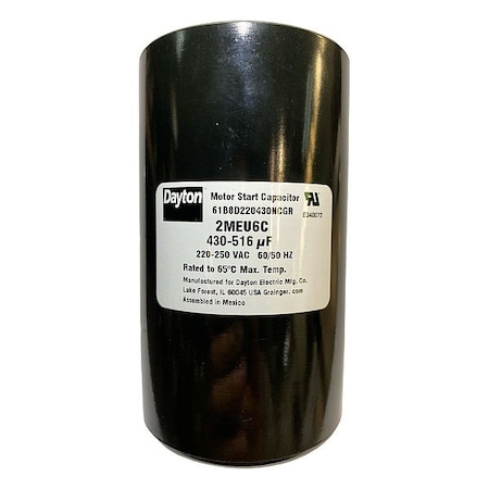Dayton Motor Start Capacitor, Round 2MEU6