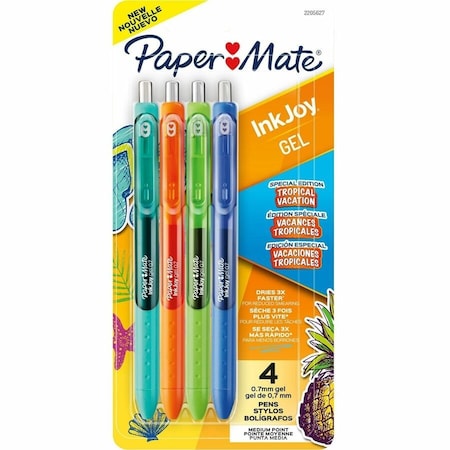 Paper Mate InkJoy Gel Pens, 0.7 mm Pen Point, Retractable, Assorted Ink, Gel-based, 6PK 2205627