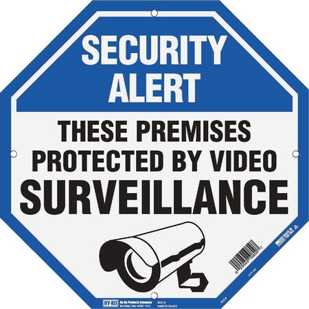 Hy-Ko 12 x 12 Plastic Sign These Premises Protected By Video Survelliance OCT-100