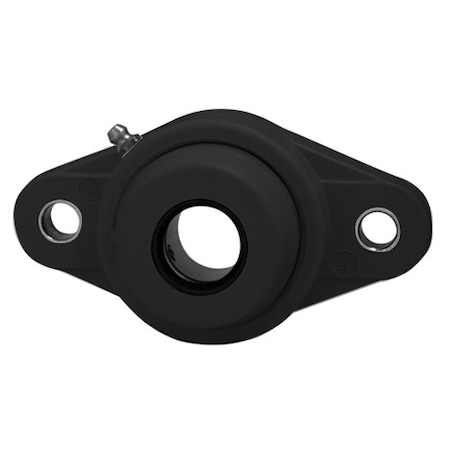 Ami Bearings SINGLE ROW BALL BEARING - 1-3/16in STAINLESS SET SCREW BLACK 2-BOLT FLANGE OPN COV MUCNFL206-19CB