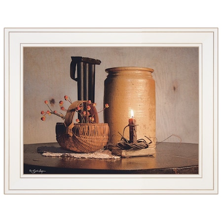 Homeroots Bittersweet Basket 1 White Framed Print Wall Art 404675