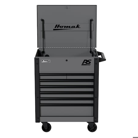 Homak Serce Cart, Gray, Metal, 31 in W x 38.875 in H GR06035247