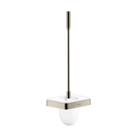 Axor Universal SoftSquare Toilet Brush with Holder, Wall-Mounted in Polished Nickel 42835830