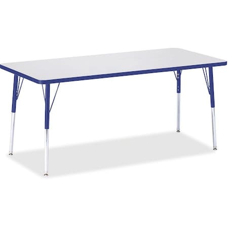 Jonti-Craft Berries Rectangle Activity Table, 30 in. x 72 in., A-height, Freckled Gray/Blue/Gray 6413JCA003