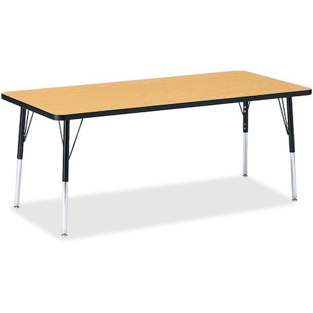 Jonti-Craft Berries Rectangle Activity Table, 30 in. x 72 in., E-height, Oak/Black/Black 6413JCE210