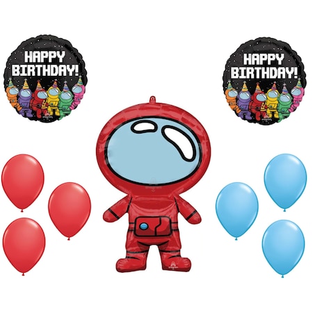 Loonballoon Space, Alien, Rocket Theme Balloon Set, 30in. SPIES IN SPACE SUPERSHAPE, 18inch SPIES IN SPACE 43617-43618-02-A-U