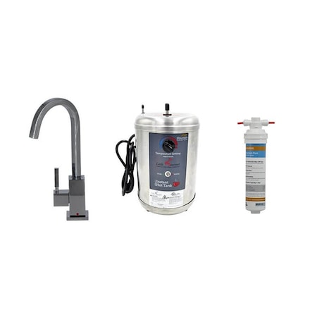Mountain Plumbing Hot Water Faucet with Square Body and Little Gourmet Tank in Matte Black MT1880DIY-NL/MB