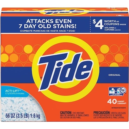 Tide Laundry Detergent, 56 oz, Powder, Original 84981
