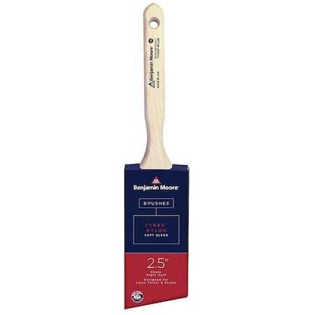 Benjamin Moore Paint Brush, Soft Brush, 21516 in L Bristle, NylonTynex Bristle, Angle Sash Handle U60725-017