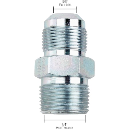 Dormont 5/8'' OD Male Flare x 3/4'' MIP, Tapped 1/2'' FIP Zinc-Plated Carbon Steel Adapter Gas Fitting Bulk 90-3041