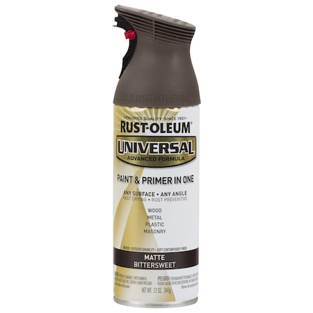 Rust-Oleum Universal Paint and Primer Spray, Bittersweet, Matte, Solvent, 12 oz 282819