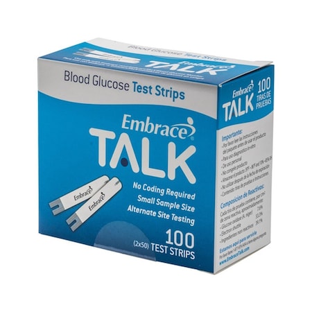 Omnis Health Embrace Talking, Blood Glucose Test Strips, 100PK 89403000272