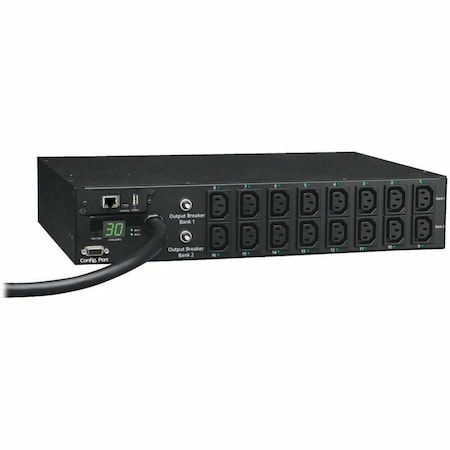 Eaton 5.5kW Single-Phase Switched PDU - LX Interface, 208/230V Outlets 16 C13, L6-30P Input, 12 ft. PDUMH30HVNET