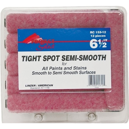 Linzer Paint Roller Cover, 3/8 in Thick Nap, 6-1/2 in L, Polyester Cover, Pink RC153-12