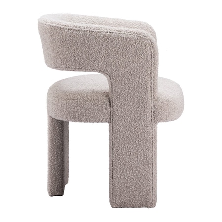 Homeroots 27" Beige Faux Shearling And Upholstered Arm Chair 556492