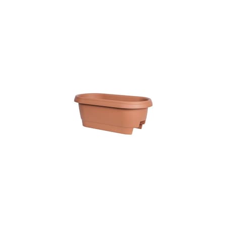 Bloem Classic Deck Rail Box Planter, 11.9 in W, 23.9 in D, Plastic, Terra Cotta, Matte 477241-1001