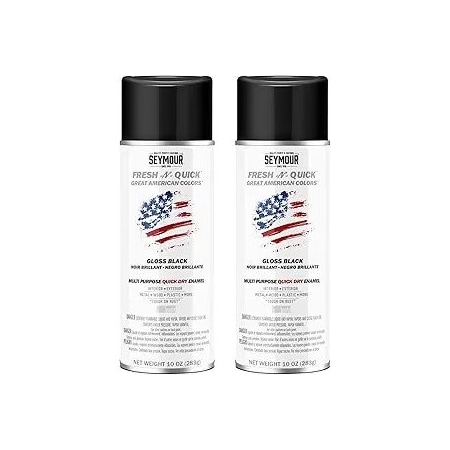 Seymour Midwest Fresh-N-Quick Multi-Purpose Spray Paint, Gloss Black net 10 oz., 2PK 113-2