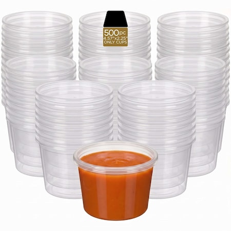 Eco Harmony Products Deli Container Cup, Clear Plastic (Cup Only), 16oz, 500 Pack 804532