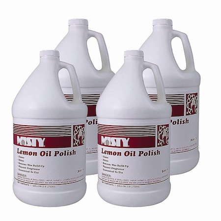 Misty Lemon Oil Furniture Polish, Lemon Scent, 1 gal Bottle, 4PK 1001517
