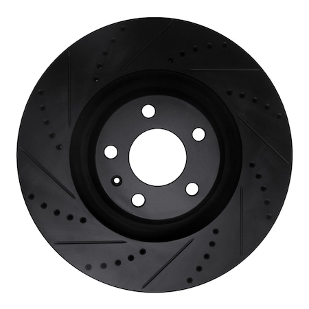 Dynamic Friction Co DFC Brake Rotor - Drilled and Slotted - Black 633-73038L
