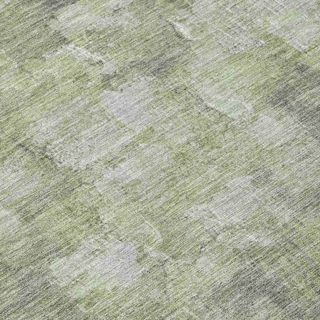 Homeroots 3' X 5' Fern Green And Silver Abstract Washable Indoor Outdoor Area Rug 632071