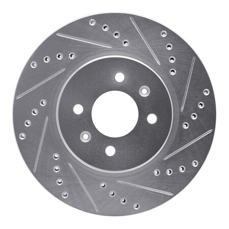 Dynamic Friction Co DFC Brake Rotor - Drilled and Slotted - Silver 631-21015R